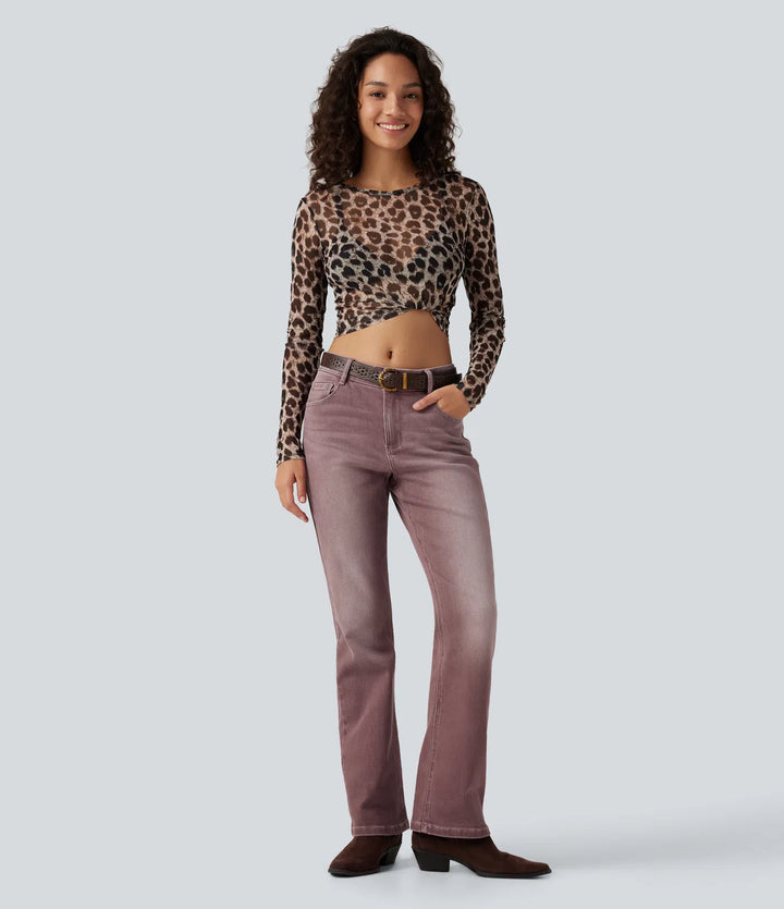 Low Rise Bootcut colourful Casual Jeans with Pockets
