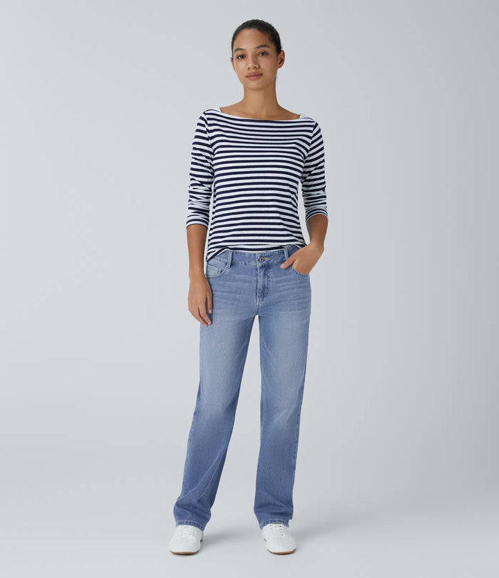 Halara Flex Low Rise Zipper Pockets Straight Leg Washed Casual Jeans