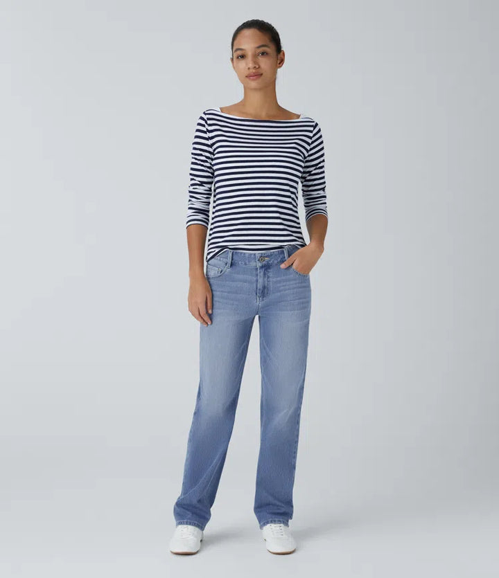 Halara Flex Low Rise Zipper Pockets Straight Leg Washed Casual Jeans