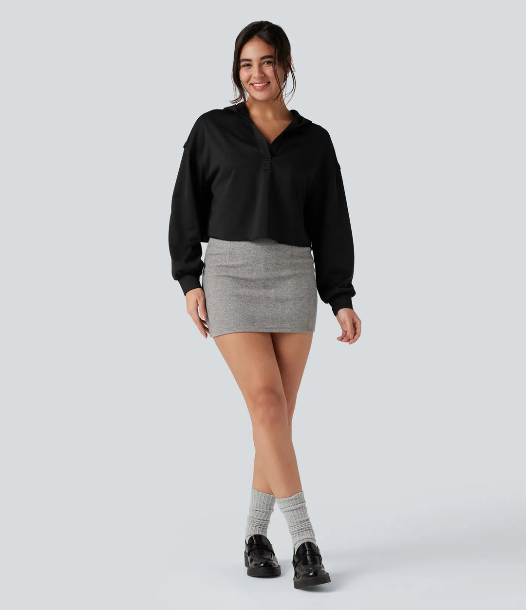 Hooded Long Sleeve Relaxed Casual Sweatshirt