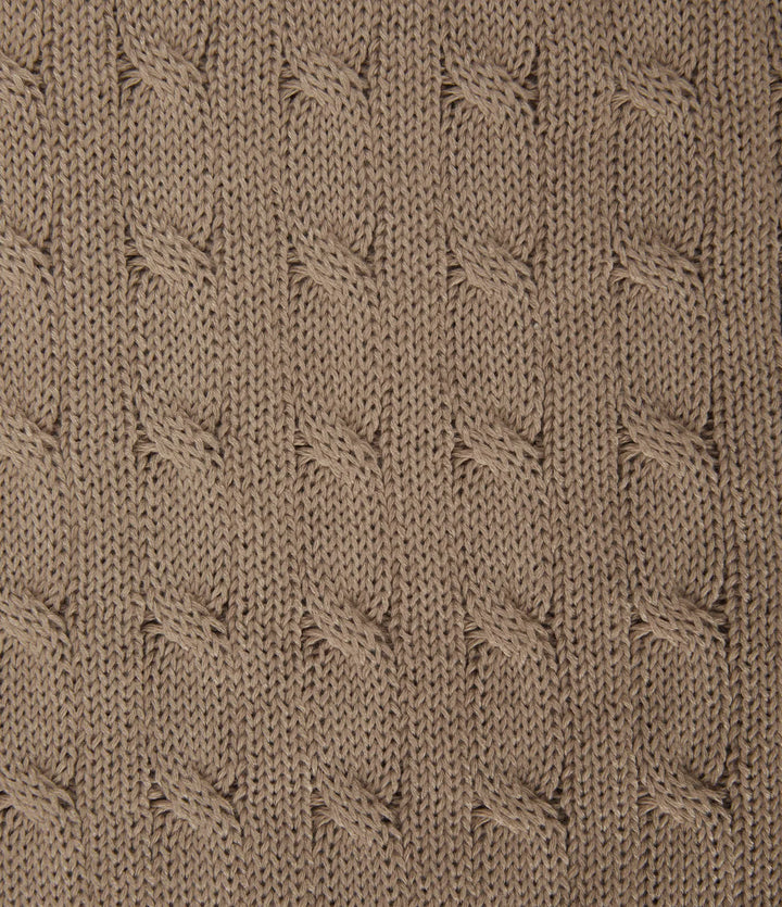 Cable Knit V Neck Long Sleeve Work Jumper