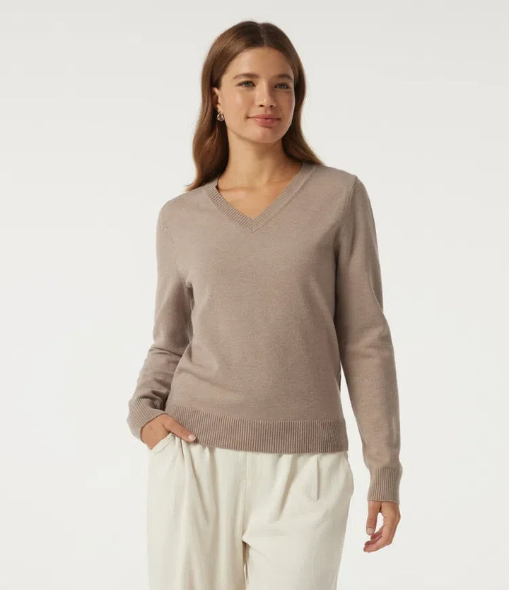 V Neck Long Sleeve Work Jumper