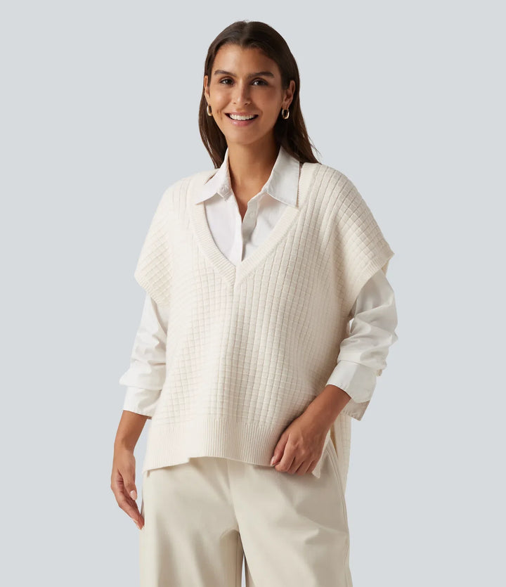 Deep V Neck Casual Jumper Vest