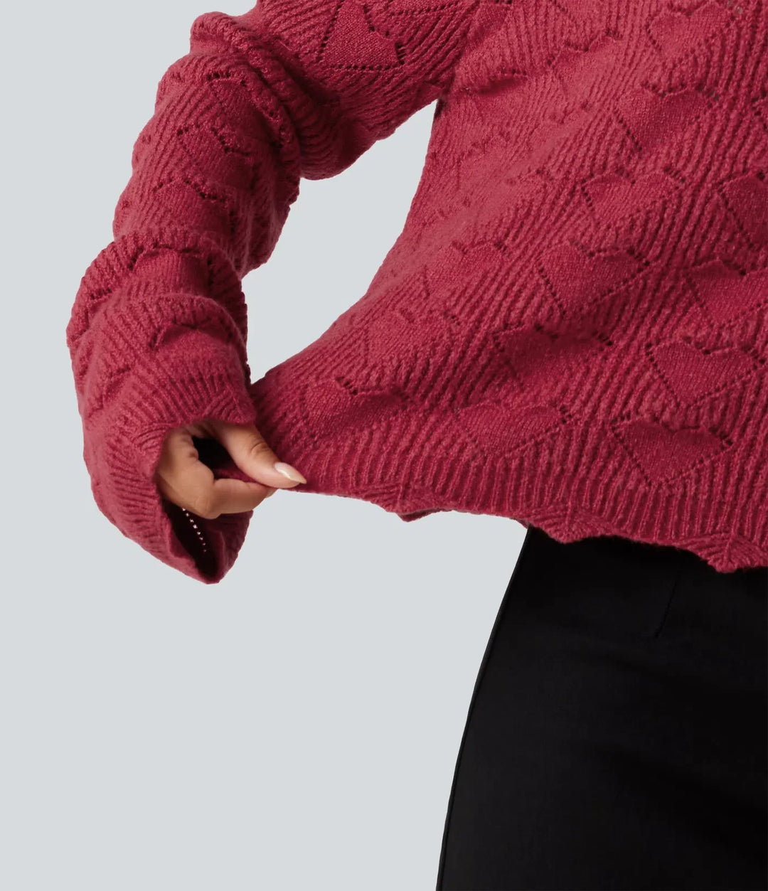 Round Neck Dropped Shoulder Long Sleeve Casual Jumper