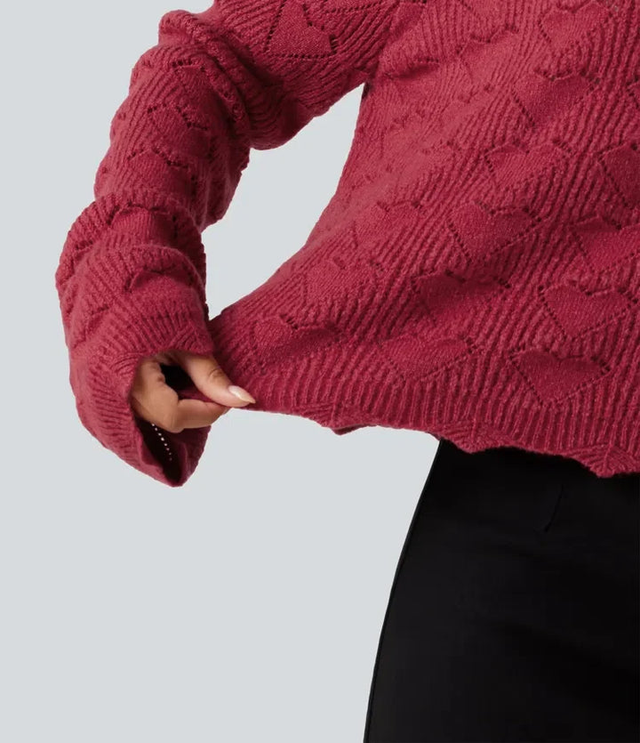 Round Neck Dropped Shoulder Long Sleeve Casual Jumper