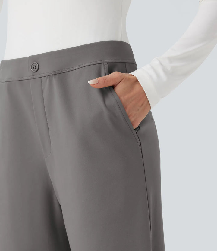 Halara Flex DayStretch Mid Rise Adjustable trouser Width Work Tapered Trousers with Pockets
