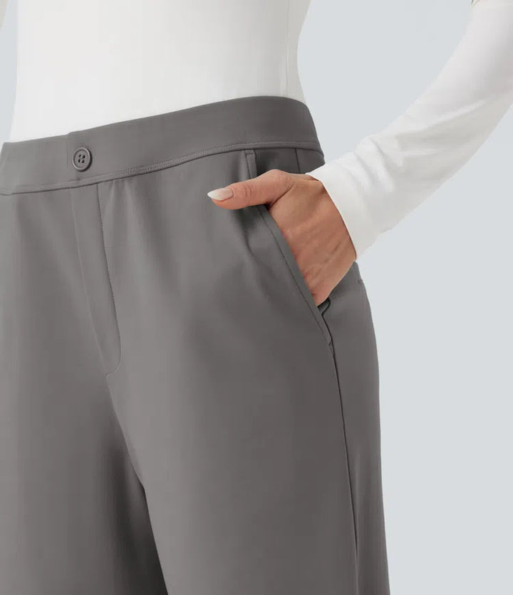 Halara Flex DayStretch Mid Rise Adjustable trouser Width Work Tapered Trousers with Pockets