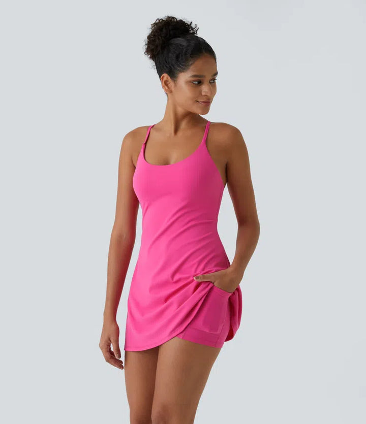 SoftlyZero Plush Backless Active Dress