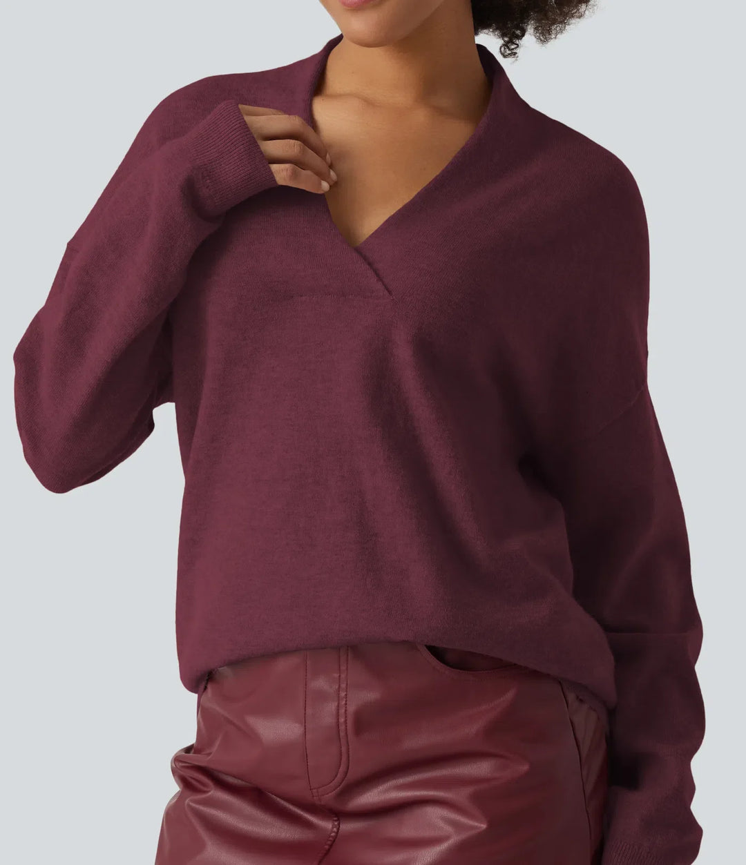 V Neck Long Sleeve Work Jumper