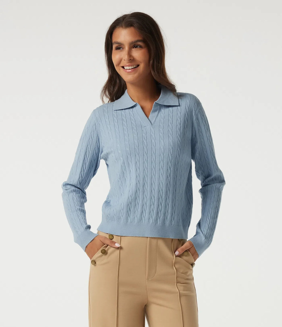 Polo Neck Long Sleeve Work Jumper