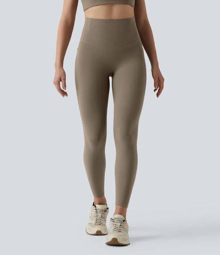 Halara UltraSculpt High Waisted Anti-Roll Tummy Control Shaping Workout Leggings with Pockets