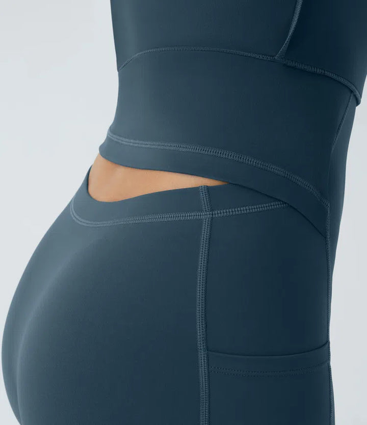 SoftlyZero Airy Backless Twisted Flare Low Support Dance Active Dress-Longer Length-Easy Peezy Edition A-D Cups