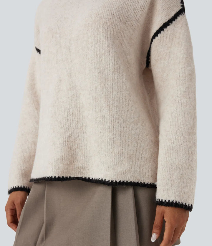 Color Block Relaxed Casual Jumper