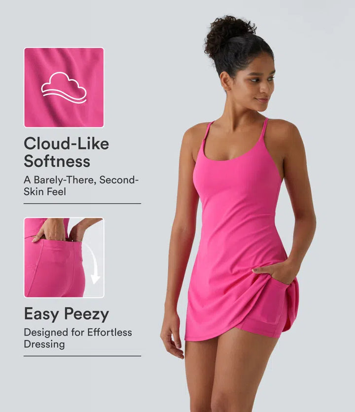 SoftlyZero Plush Backless Active Dress-Easy Peezy Edition