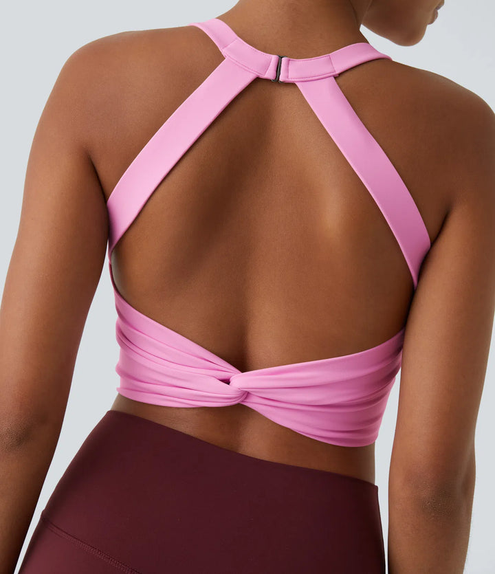 SoftlyZero Plush Cut Out Cropped Yoga Tank Vest Top