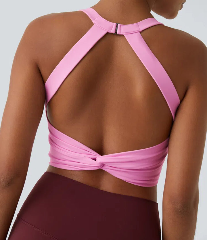 SoftlyZero Plush Cut Out Cropped Yoga Tank Vest Top