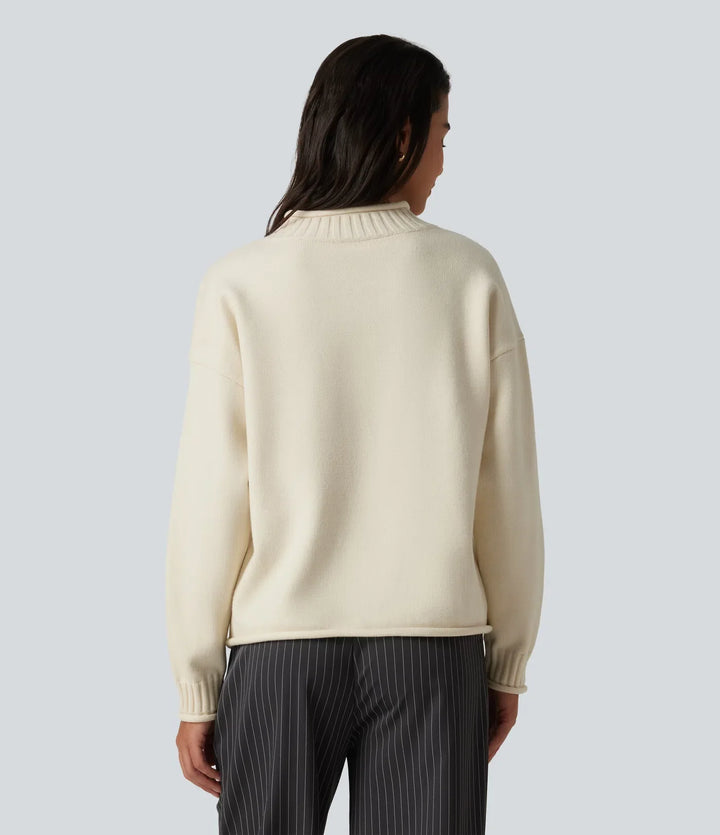 Mock Neck Long Sleeve Work Jumper
