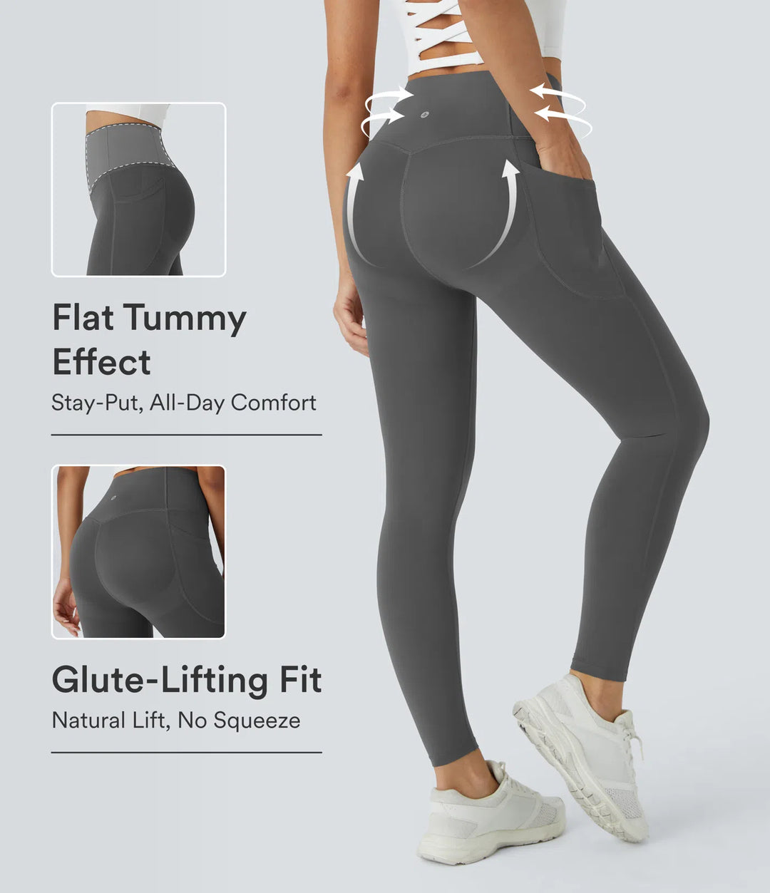 Halara UltraSculpt High Waisted Butt Lifting Tummy Control Pocket Shaping Workout Leggings