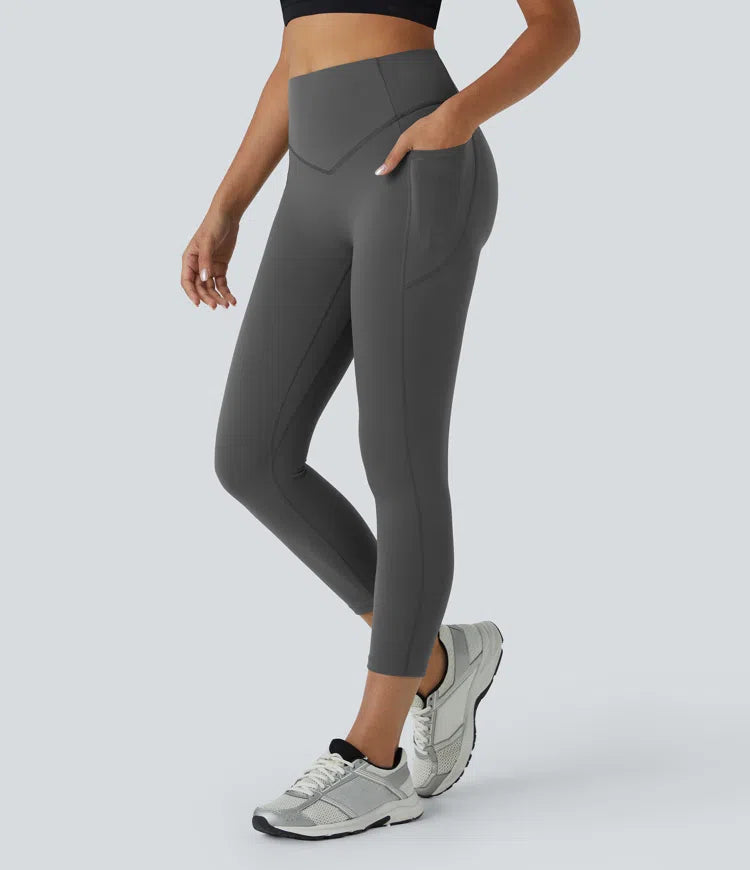 Halara UltraSculpt High Waisted Scrunch Butt Lifting Tummy Control Pocket Shaping Capri Training Leggings