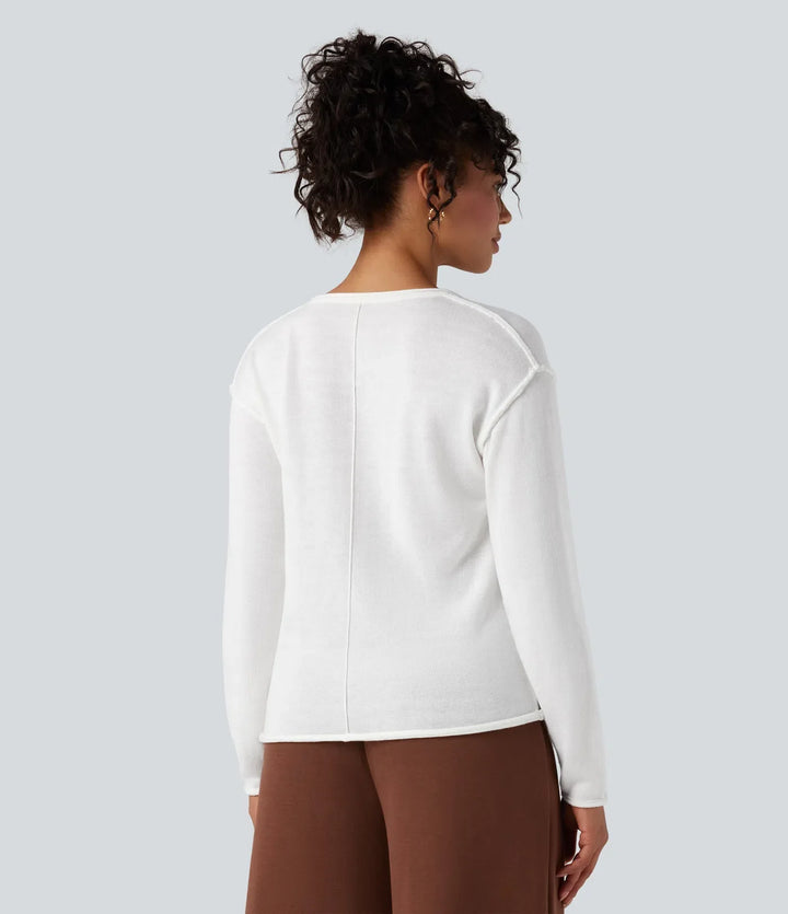 Henley Neck Long Sleeve Work Jumper