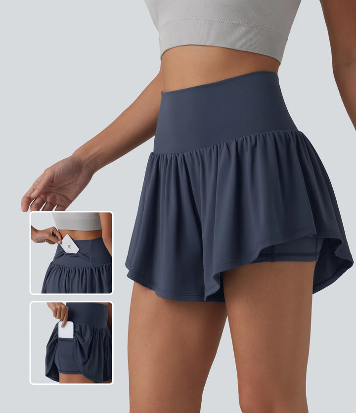 SoftlyZero Airy High Waisted 2-in-1 InstantCool Yoga Shorts 3&