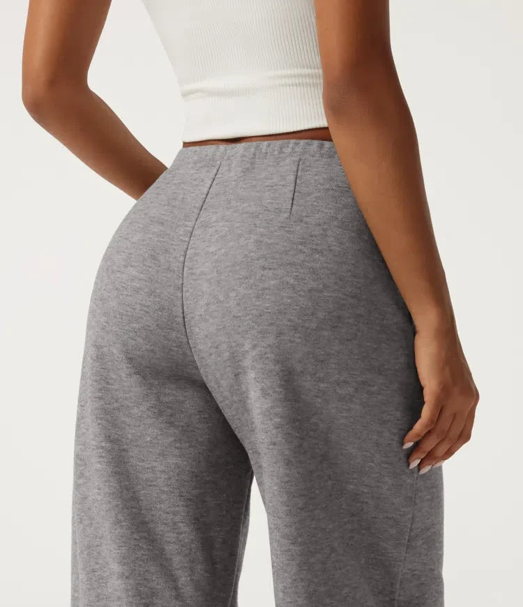 Mid Rise Drawstring Barrel Leg Casual SweatTrousers with Pockets
