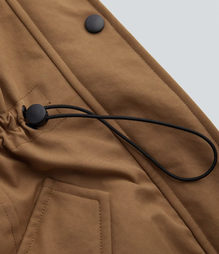 Hooded Drawstring Fleece Casual Parka Sherpa Jacket with Pockets
