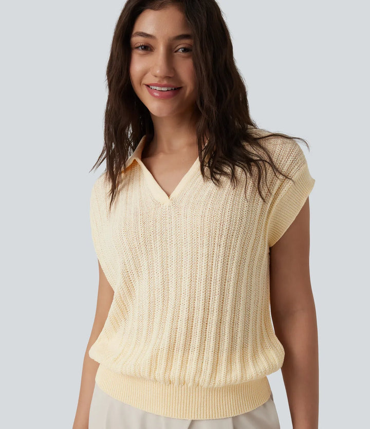 Polo Cap Sleeve Work Jumper