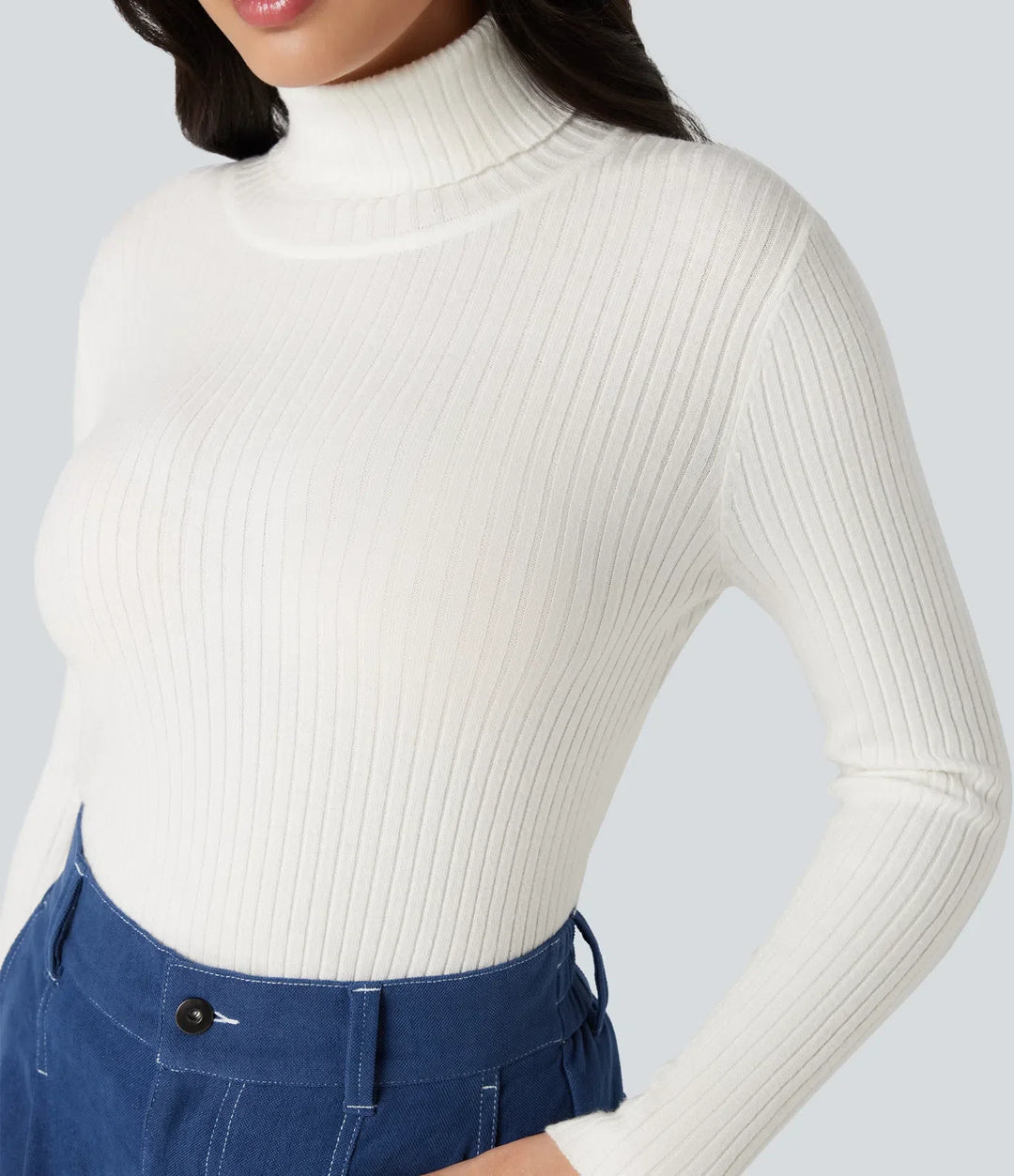 High Neck Long Sleeve Work Jumper