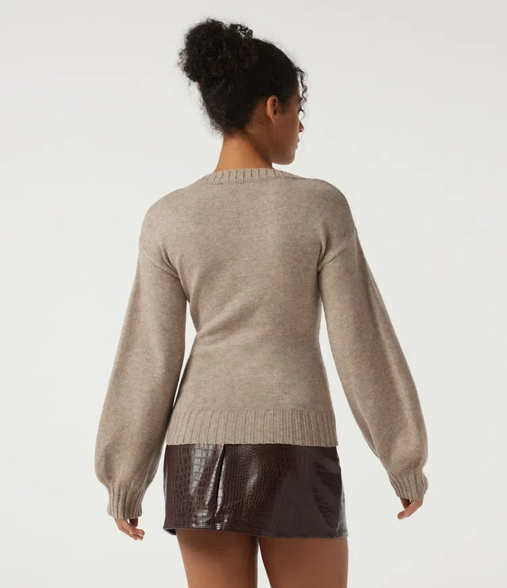 V Neck Long Sleeve Casual Jumper