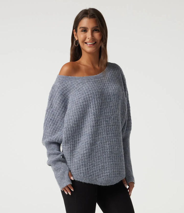 Long Sleeve Curved Hem Casual Jumper with Thumbholes