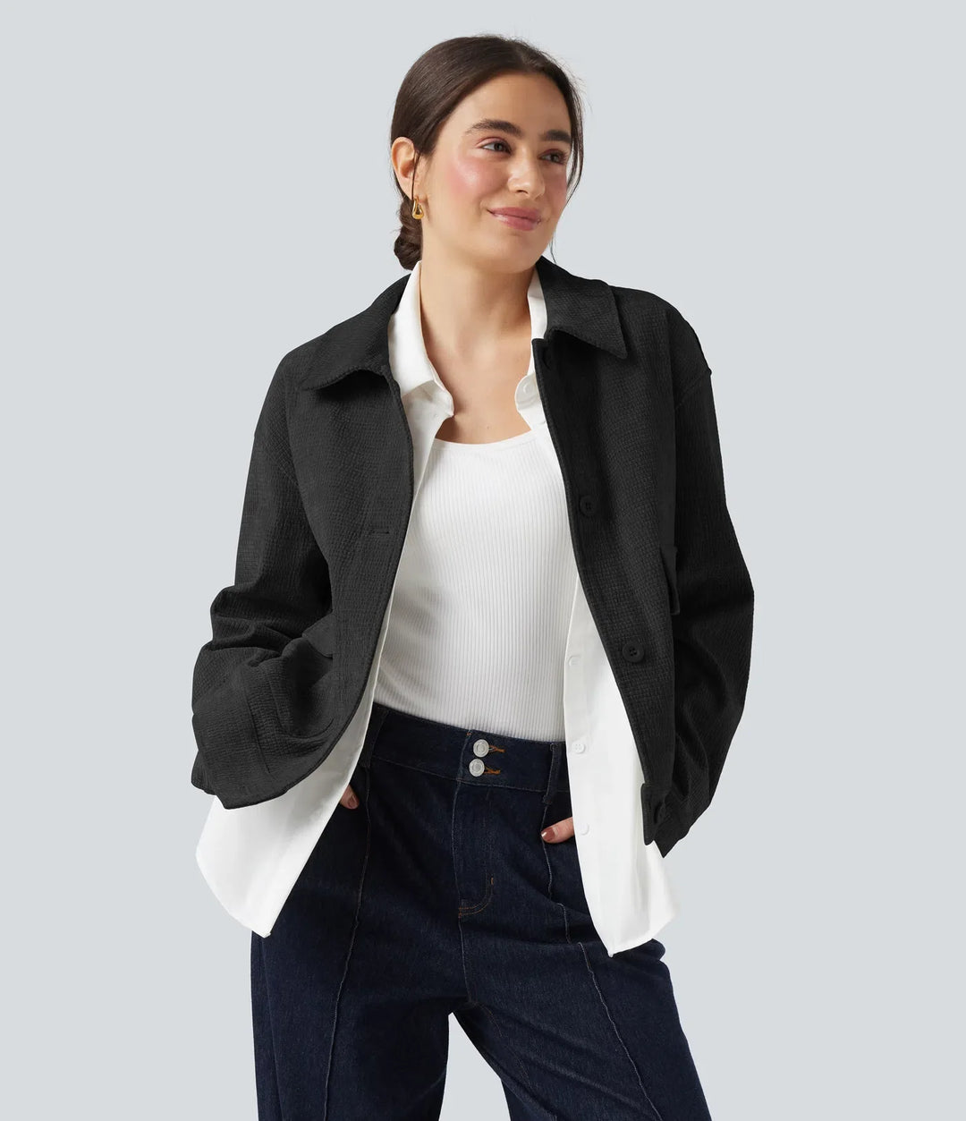 Long Sleeve Casual Jacket with Pockets