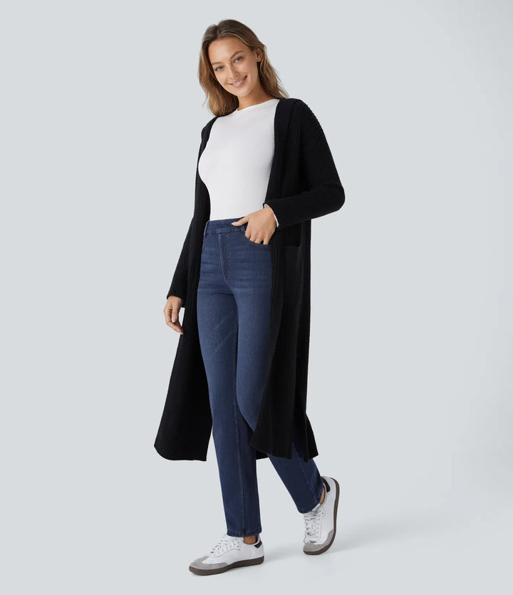 Halara Flex Denim Heat High Waisted Pockets Straight Leg Washed Casual Jeans