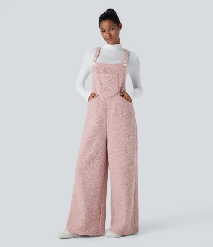 Pockets Casual Teddy Overalls