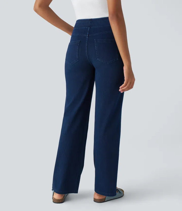 Halara Flex High Waisted Pockets Straight Leg Work Jeans