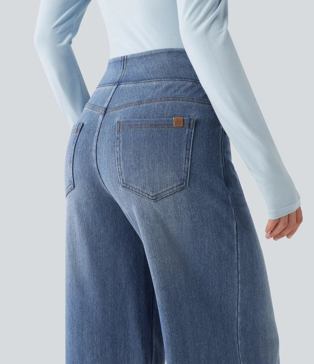 Halara Flex Denim Heat High Waisted Wide Leg Casual Jeans with Pockets