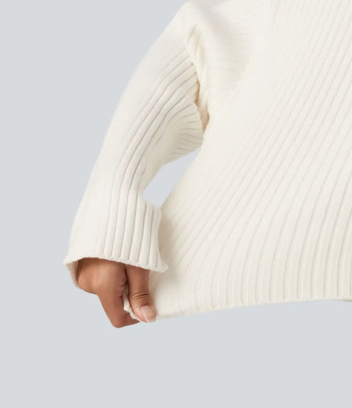 V-Neck Long Sleeve Casual Jumper