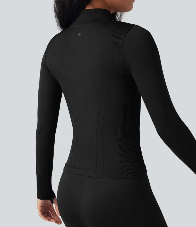 OneForm Seamless Flow Stand Collar Long Sleeve Thumb Hole Yoga Jacket