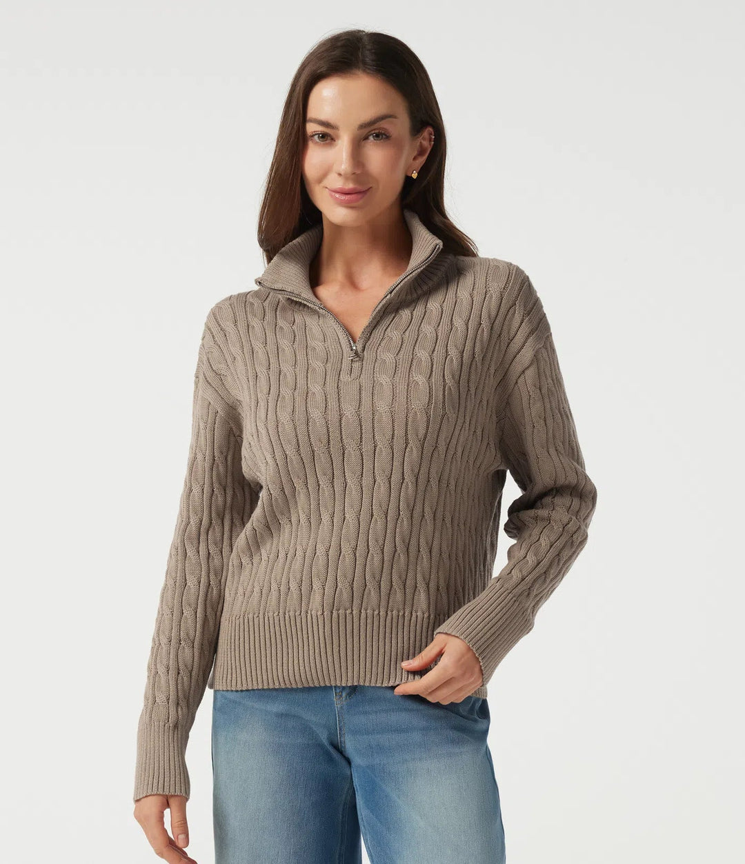 Mock Neck Long Sleeve Work Jumper