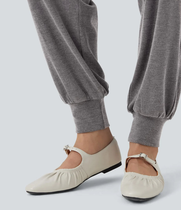 Off-Shoulder Long Sleeve Tie Casual Jumpsuit with Pockets