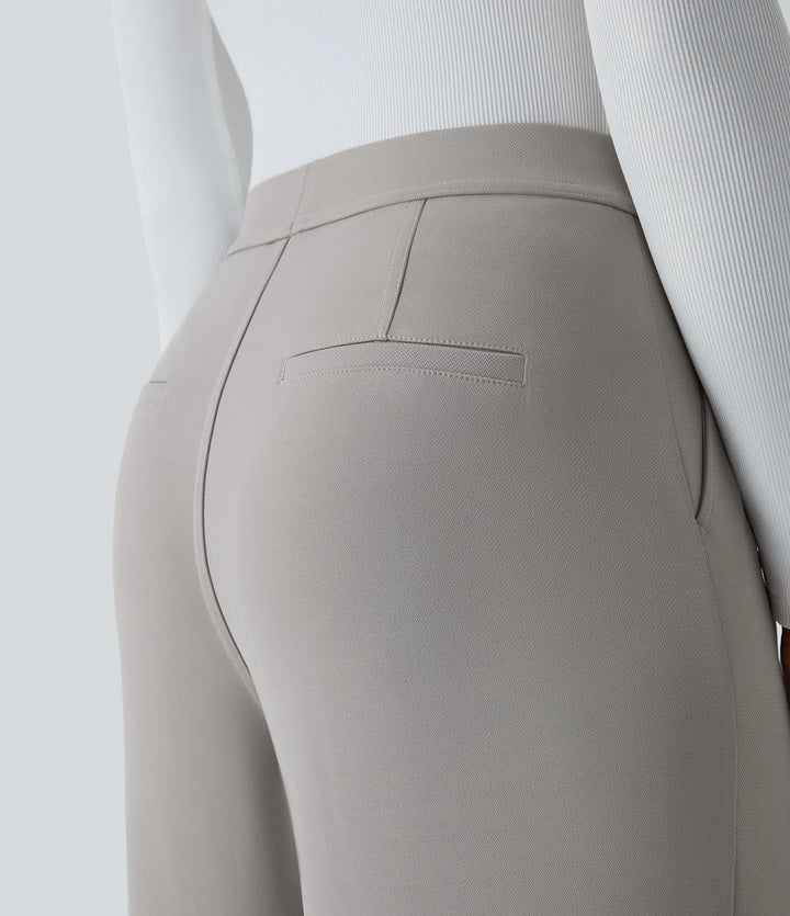 Halara Flex High Waisted Pocket Straight Leg Crepe Work Trousers