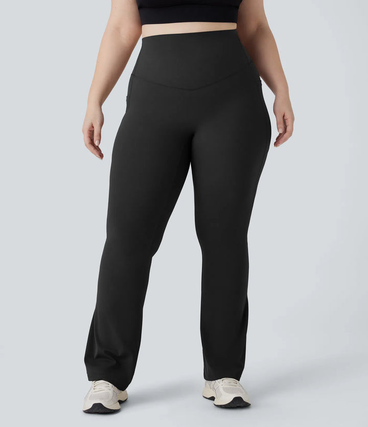 Halara UltraSculpt High Waisted Tummy Control Pocket Shaping Yoga Bootcut Plus Size Leggings