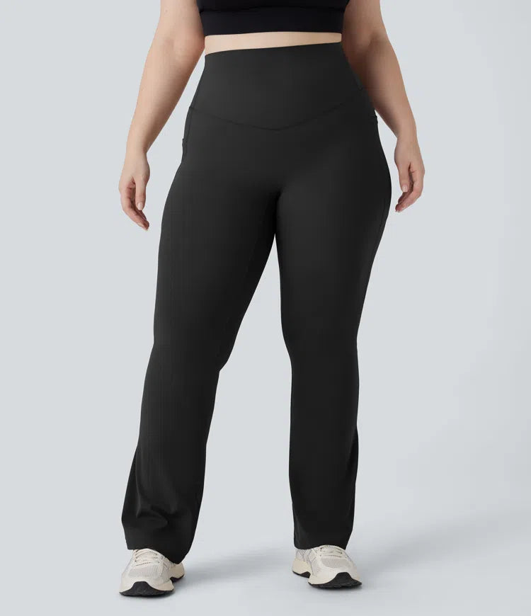 Halara UltraSculpt High Waisted Tummy Control Pocket Shaping Yoga Bootcut Plus Size Leggings