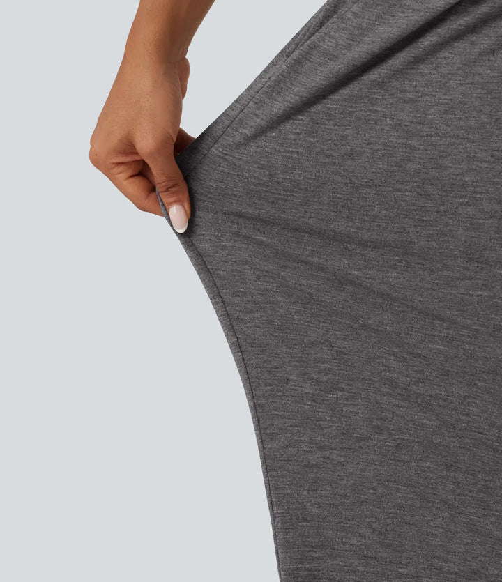 High Waisted Ruched Baggy Yoga Trousers with Pockets