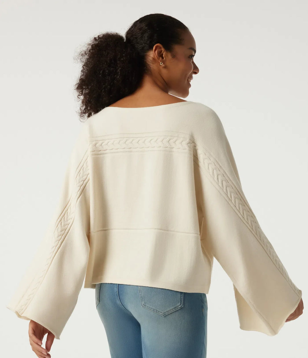 Boat Neck Long Bell Long Sleeve Casual Jumper