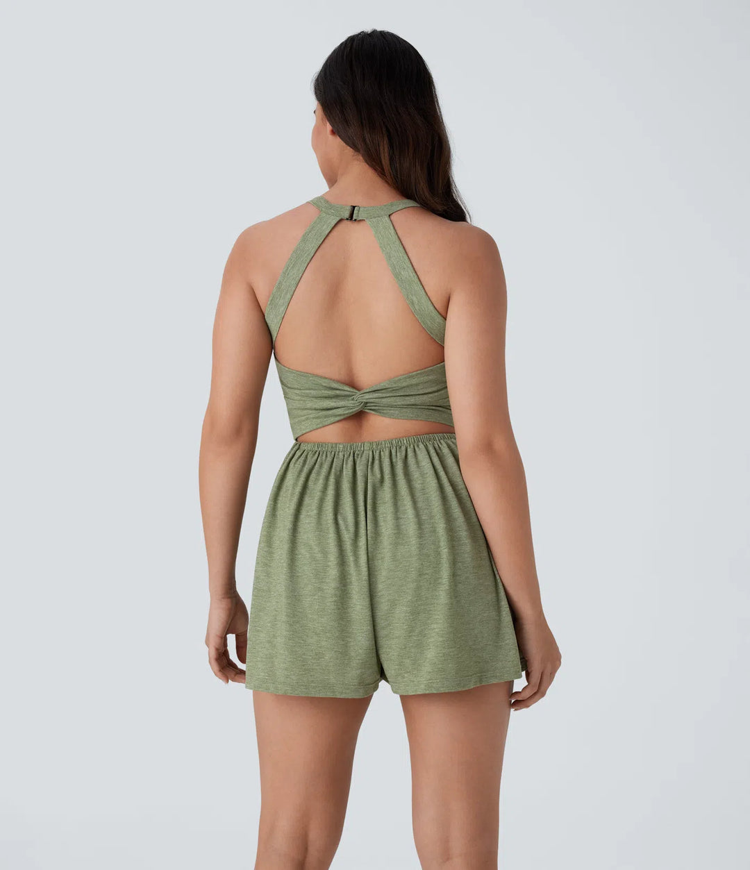 Backless Twisted Side Pocket 2-in-1 Resort Playsuit-Easy Peezy Edition