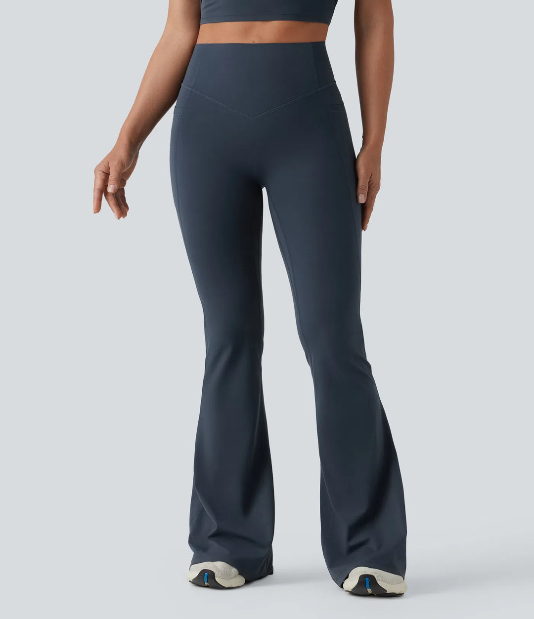 Halara UltraSculpt High Waisted Scrunch Butt Lifting Tummy Control Shaping Yoga Flare Leggings with Pockets