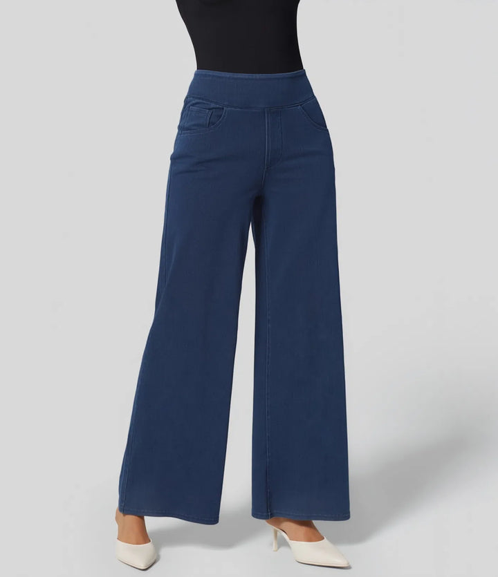 Halara Flex High Waisted Pockets Wide Leg Loose Work Jeans