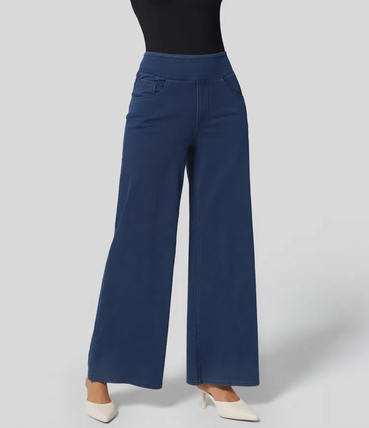 Halara Flex High Waisted Pockets Wide Leg Loose Work Jeans