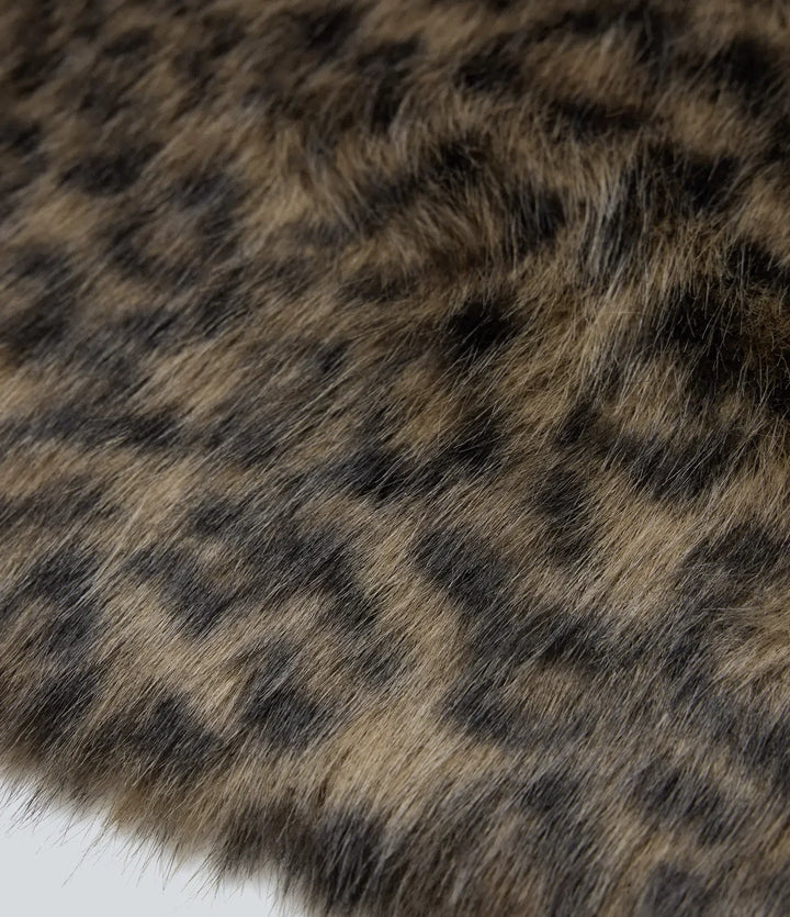 V Neck Long Sleeve Casual Faux Fur Coat